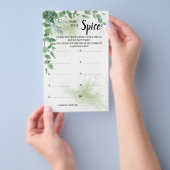 Name der GewürzEukalyptus-Brautparty-Spielkarte Flyer (Handgriff)