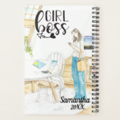 Name der Girl-Boss-Stelle Monogramm Personalisiert Planer (Rückseite)