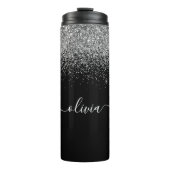 Name der Girl-Fitness-Monogram-Glitzer Thermosbecher (Vorderseite)