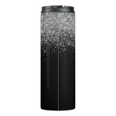 Name der Girl-Fitness-Monogram-Glitzer Thermosbecher (Rückseite)