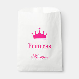 Name der Girl Hübsch White & Hot Pink Princess Cro Geschenktütchen