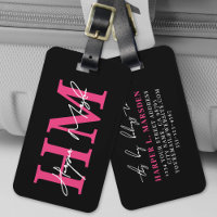 Name der Girl-Monogram-Datei (Hot Pink Black Girl