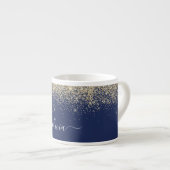 Name der Girl Monogram für den Blue Glitzer Espressotasse (Vorderseite Rechts)
