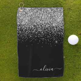 Name der Girl-Monogram-Glitzer Golfhandtuch