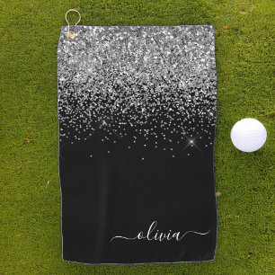 Name der Girl-Monogram-Glitzer Golfhandtuch