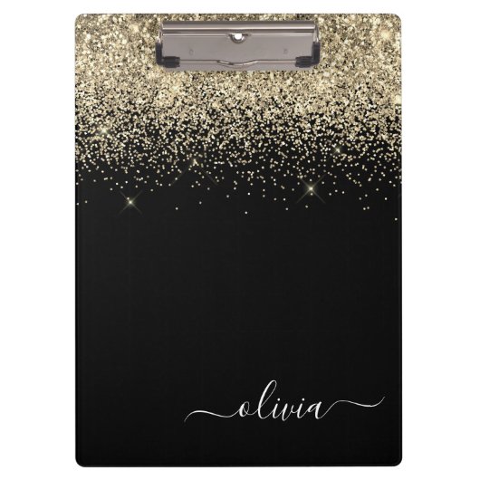 Name der Girl-Monogram-Glitzer Klemmbrett (Vorderseite)