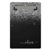 Name der Girl-Monogram-Glitzer Mini Klemmbrett (Vorderseite)