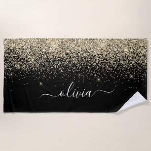 Name der Girl-Monogram-Glitzer Strandtuch
