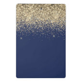 Name der Girl Monogram, Navy Blue Gold Glitzer Mini Klemmbrett (Rückseite)
