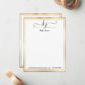 Name der Girl Monogram | vom Schreibtisch der Kart Mitteilungskarte (Vorderseite/Rückseite Beispiel)