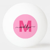 Name der Girl-Monogramm-heiße Pink Tischtennisball (Rückseite)