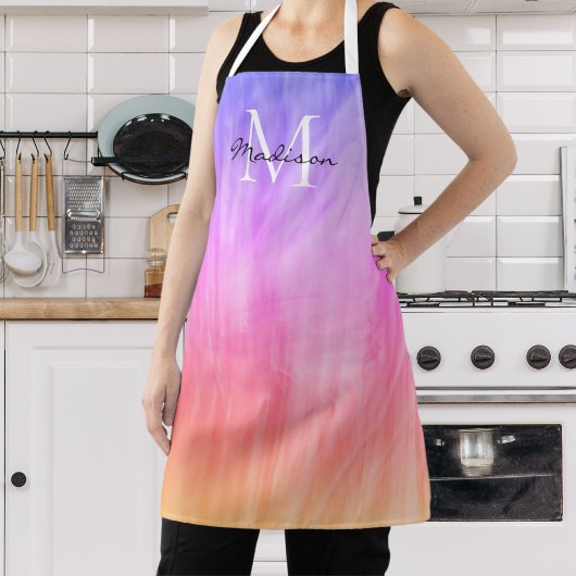 Name der Girl-Monogramm-Karte Lila Schürze