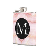 Name der Girl Niedlich Rose Gold Monogram Flachmann (Links)