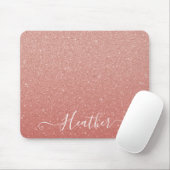 Name der Girl-Rose-Gold-Glitzer-Monogramm Mousepad (Mit Mouse)