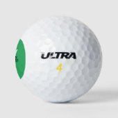 Name der Girly Niedlich Green Monogram + Initial Golfball (Logo)