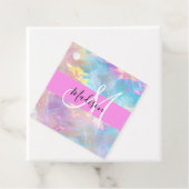 Name der Girly Rainbow Holographic Iridesgram Mono Geschenkanhänger (Beispiel)