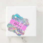 Name der Girly Rainbow Holographic Iridesgram Mono Geschenkanhänger (Beispiel)