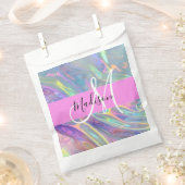 Name der Girly Rainbow Holographic Iridesgram Mono Geschenktütchen (Ausgeschnitten)