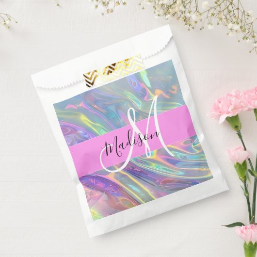Name der Girly Rainbow Holographic Iridesgram Mono Geschenktütchen (Versiegelt)