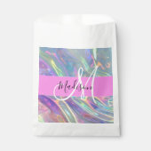 Name der Girly Rainbow Holographic Iridesgram Mono Geschenktütchen (Vorderseite)