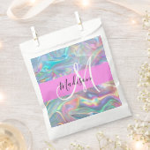 Name der Girly Rainbow Holographic Iridesgram Mono Geschenktütchen (Ausgeschnitten)