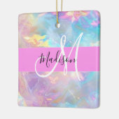 Name der Girly Rainbow Holographic Iridesgram Mono Keramikornament (Links)