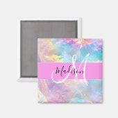 Name der Girly Rainbow Holographic Iridesgram Mono Magnet (Vorderseite/Rückseite)