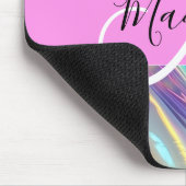 Name der Girly Rainbow Holographic Iridesgram Mono Mousepad (Ecke)