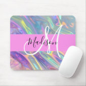 Name der Girly Rainbow Holographic Iridesgram Mono Mousepad (Mit Mouse)