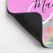 Name der Girly Rainbow Holographic Iridesgram Mono Mousepad (Ecke)