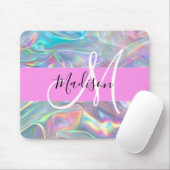 Name der Girly Rainbow Holographic Iridesgram Mono Mousepad (Mit Mouse)