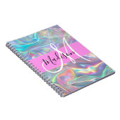 Name der Girly Rainbow Holographic Iridesgram Mono Notizblock (Rechte Seite)