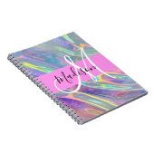 Name der Girly Rainbow Holographic Iridesgram Mono Notizblock (Rechte Seite)
