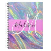 Name der Girly Rainbow Holographic Iridesgram Mono Notizblock (Vorderseite)