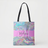 Name der Girly Rainbow Holographic Iridesgram Mono Tasche (Vorderseite)