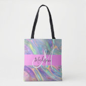 Name der Girly Rainbow Holographic Iridesgram Mono Tasche (Vorderseite)