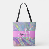 Name der Girly Rainbow Holographic Iridesgram Mono Tasche (Rückseite)