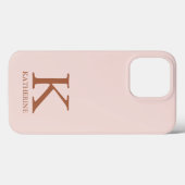 Name der Girly Seriif Monogramm schlichter Rosa St Case-Mate iPhone Hülle (Rückseite (Horizontal))