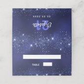 Name der Glitzern der Birthday Party Marine Blue G Platzkarte (Außenseite Aufgefaltet)