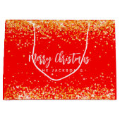 Name der Glitzern von Weihnachtsgold Große Geschenktüte (Vorderseite)