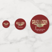 Name der Gold Red Classic Graduation Party Grads Konfetti (Vorderseiten)