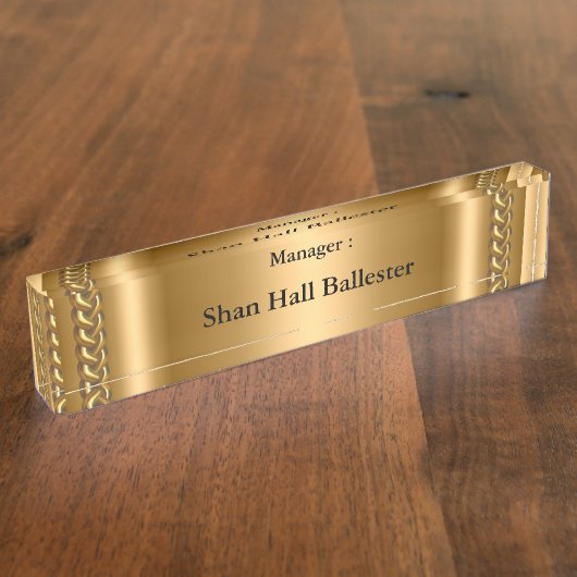 Name der Goldbronze-Kette Namensplakette (Seite)