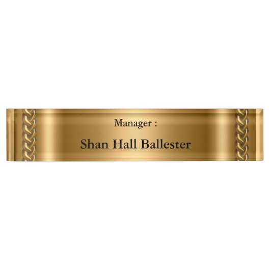 Name der Goldbronze-Kette Namensplakette (Vorderseite)