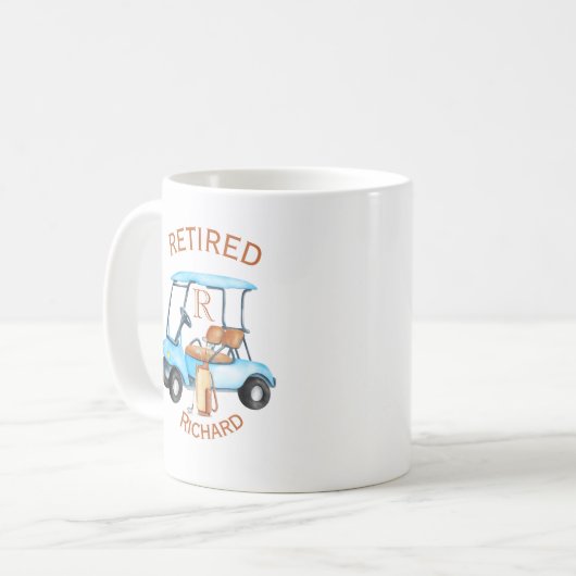 Name der Golf-Remügram-Monogramm Kaffeetasse (Vorderseite Links)