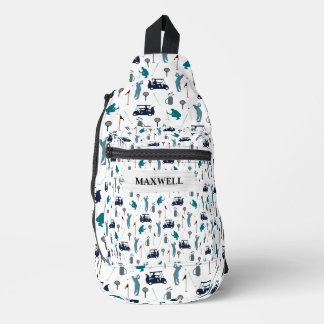 Name der Golf Sport Blue Navy Crossbody Bag