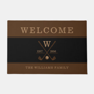 Name der Golfmonogramm-Familie Brawn Doormat Fußmatte