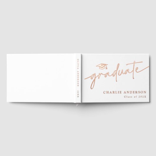 Name der Graduiertenkappe für Elegant-Abschluss Gästebuch (Voll)