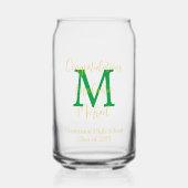 Name der Graduierungspartei Green Monogram Gold Na Dosenglas (Vorderseite)