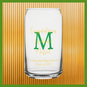 Name der Graduierungspartei Green Monogram Gold Na Dosenglas