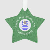 Name der griechischen Flagge Schwarzes Haar Angel  Ornament (Vorderseite)